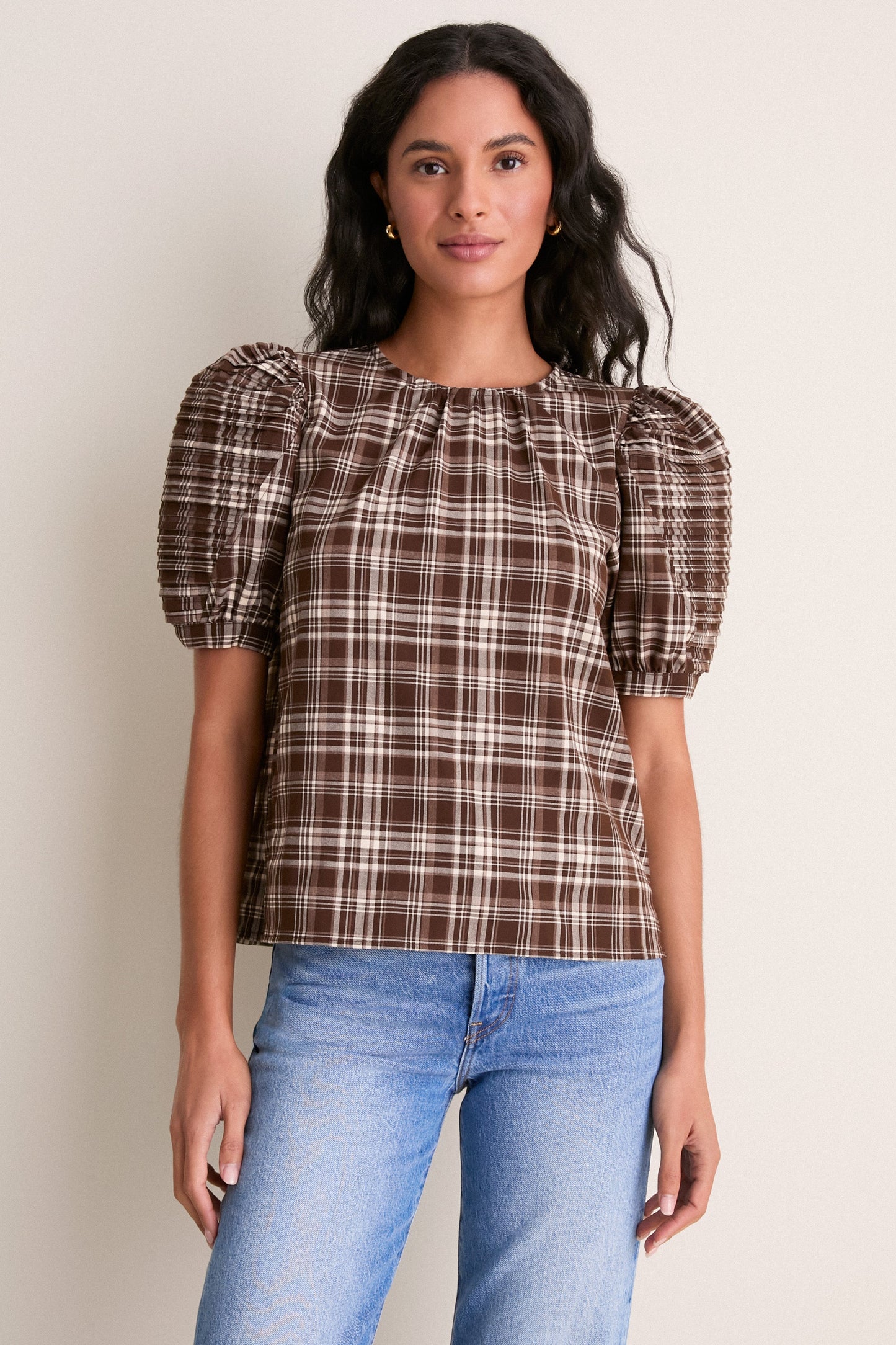 Brown Plaid Haven Blouse