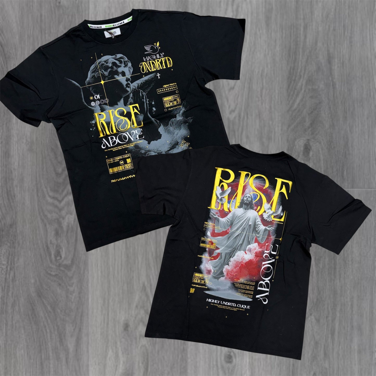 UNDRTD - Rise Above T-shirt - Black/Gold - 6100 A
