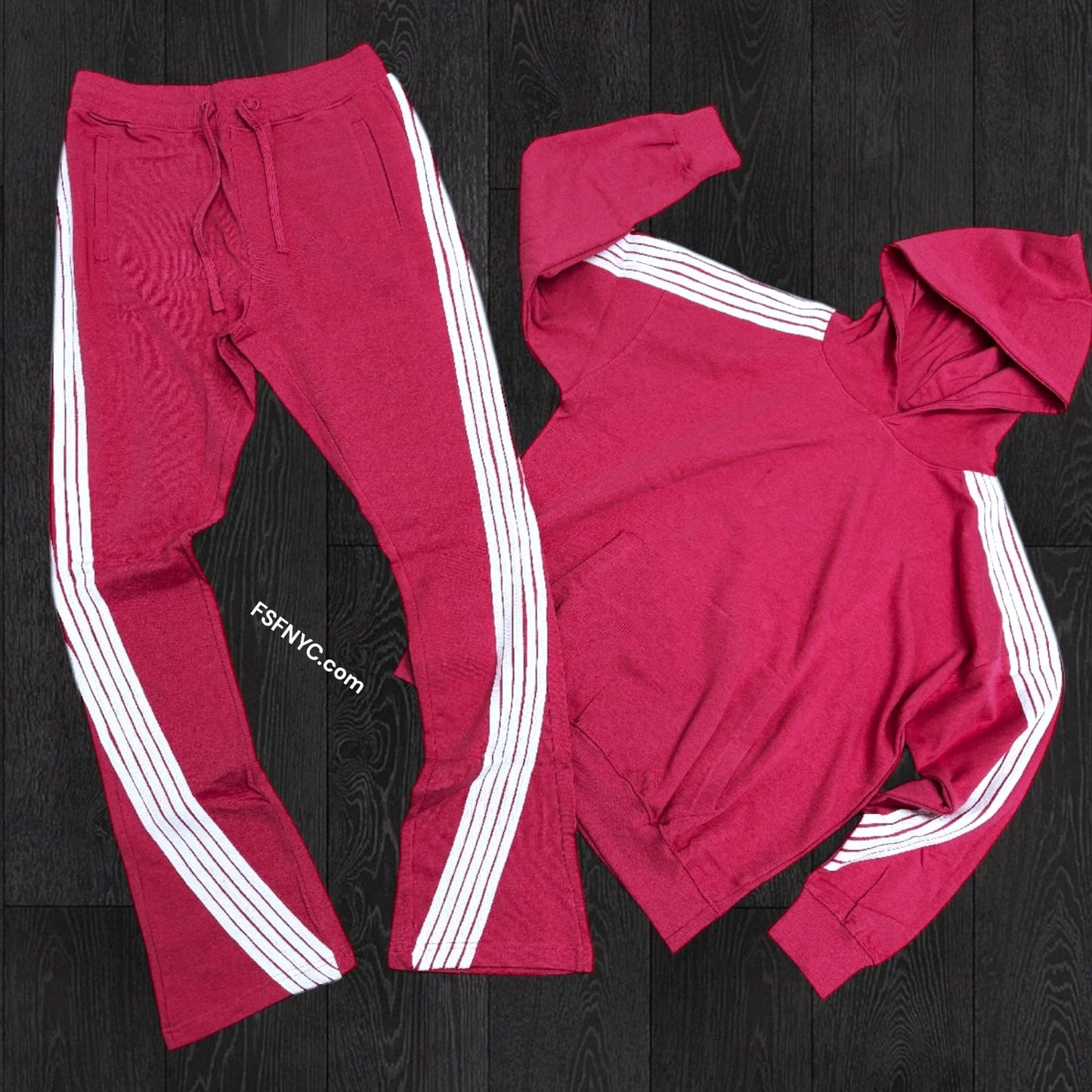 REBEL - Five Stripes SWEATSUIT - Pink / White - 11301