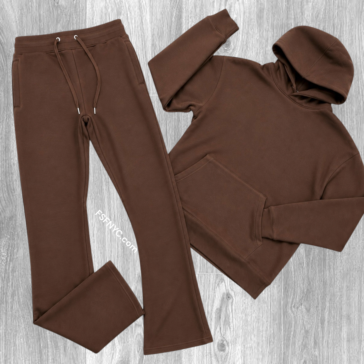 Narr - Stacked Flare Sweat Suit - Brown - 1081