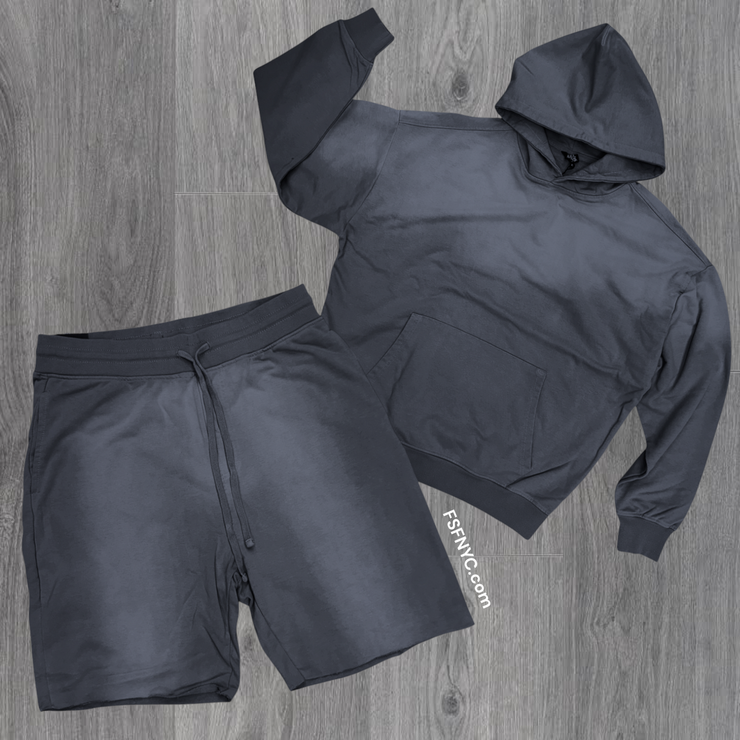 Rebel - Hoodie Short Set - Dark Grey