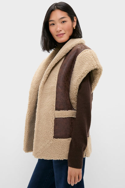 Brown Ace Faux Shearing Vest