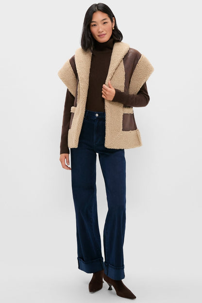Brown Ace Faux Shearing Vest