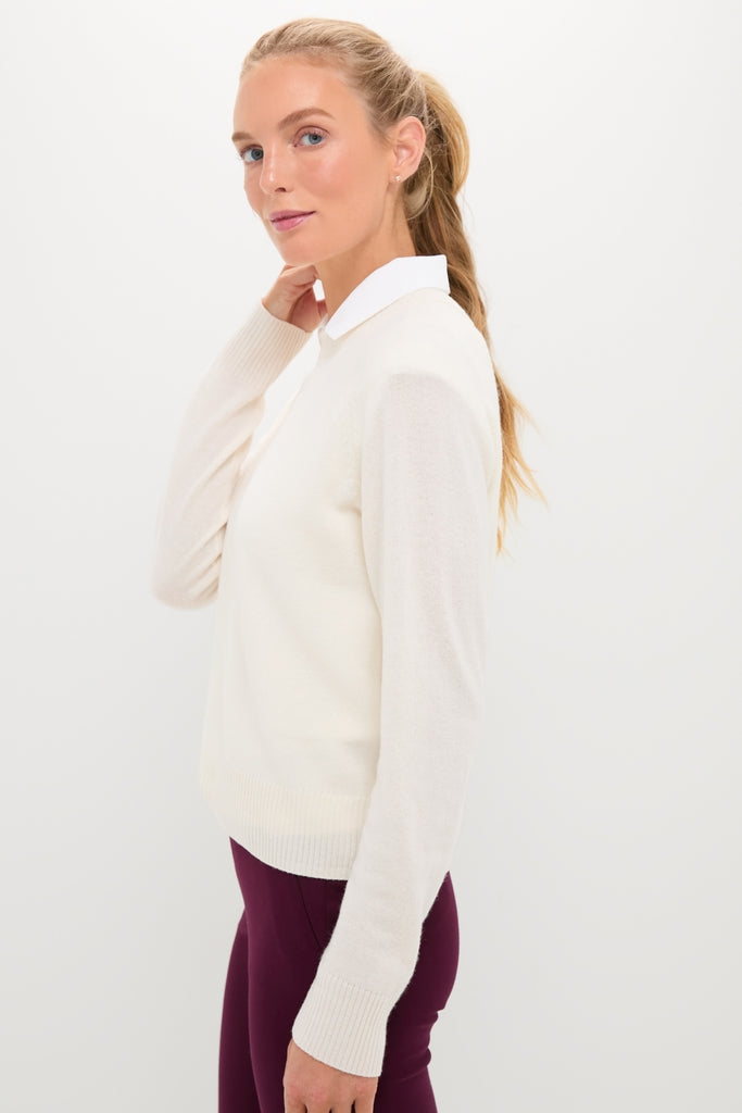 Buttercream Washable Cashmere Malcolm Crewneck