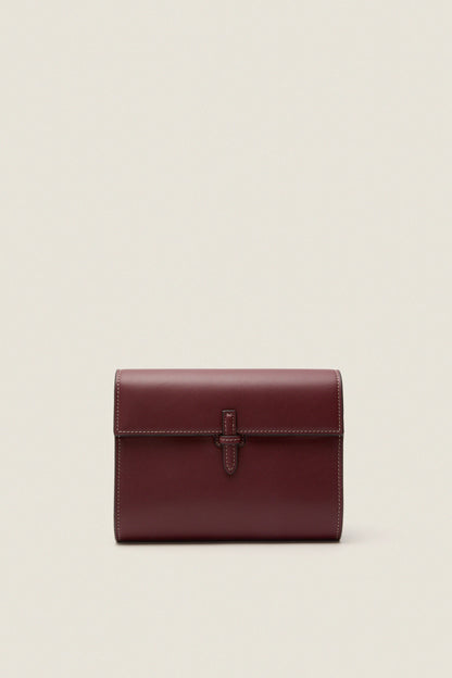 Burgundy Small Soft Napa Clutch