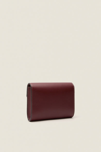 Burgundy Small Soft Napa Clutch