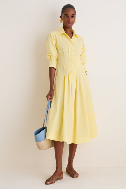 Buttercream Jazz Pintuck Midi Dress