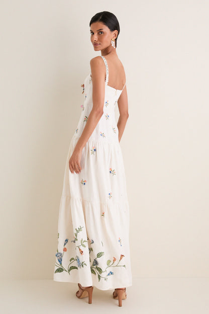 Brisa Embroidered Lima Maxi Dress