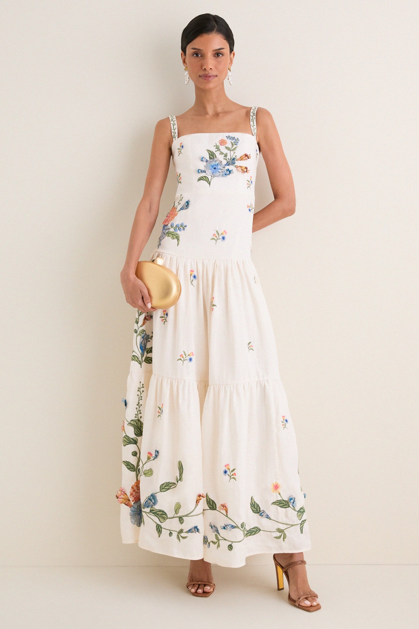 Brisa Embroidered Lima Maxi Dress