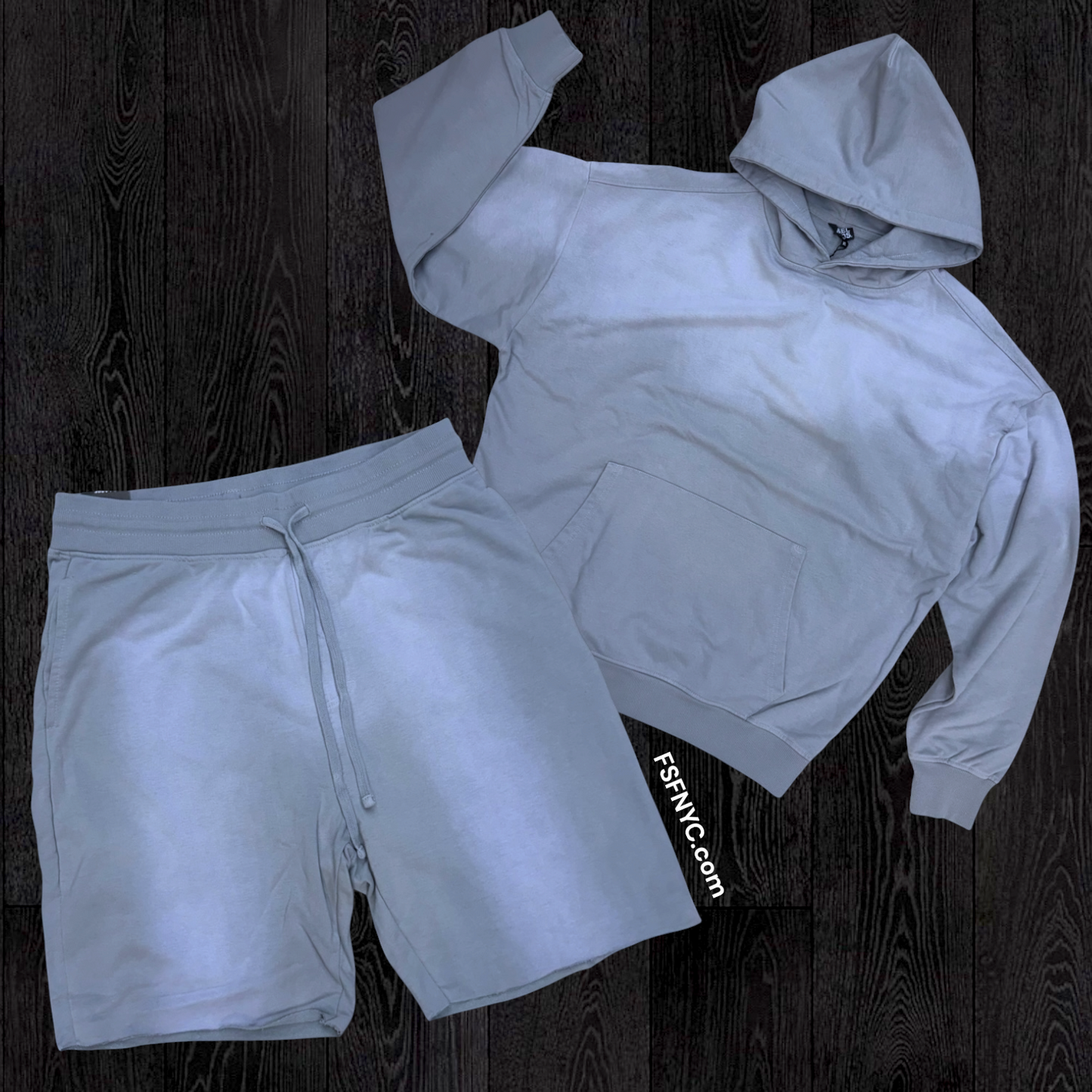 Rebel - Hoodie Short Set - Light Grey