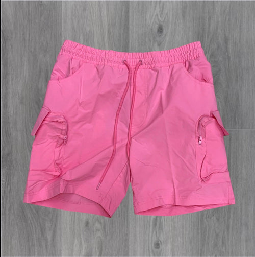 Rebel - Utility Nylon Shorts - Pink - 911