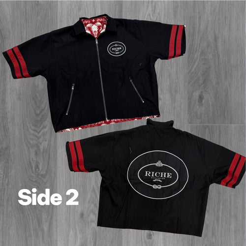 VR - Reversible Zip Polo - Red/Black - 1327