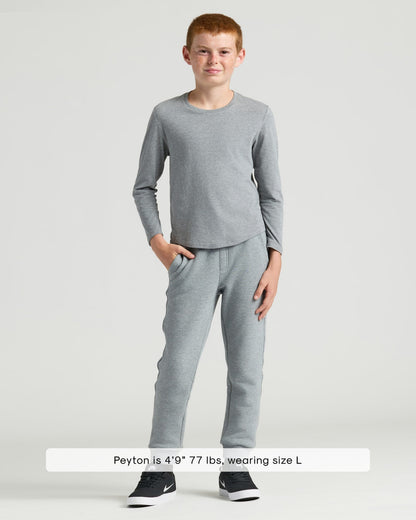 Boys' Classic Long Sleeve Curved Hem Crew Neck 6-Pack