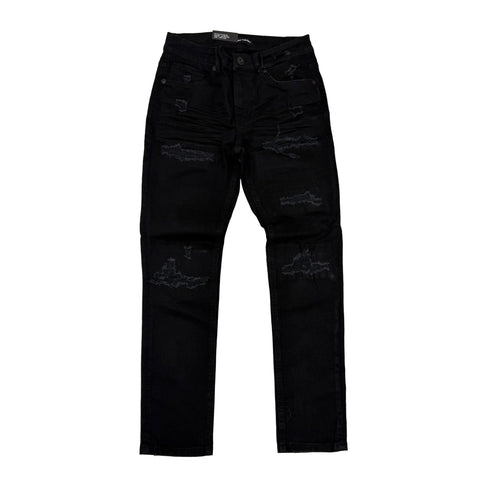 Threads - Slim Fit Distress Denim - Jet Black - 50128 zi
