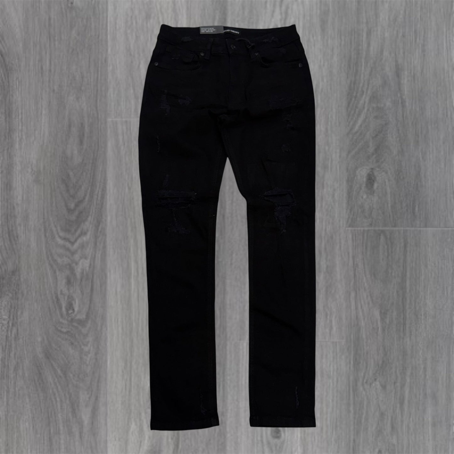Threads - Slim Fit Distress Denim - Jet Black 50135