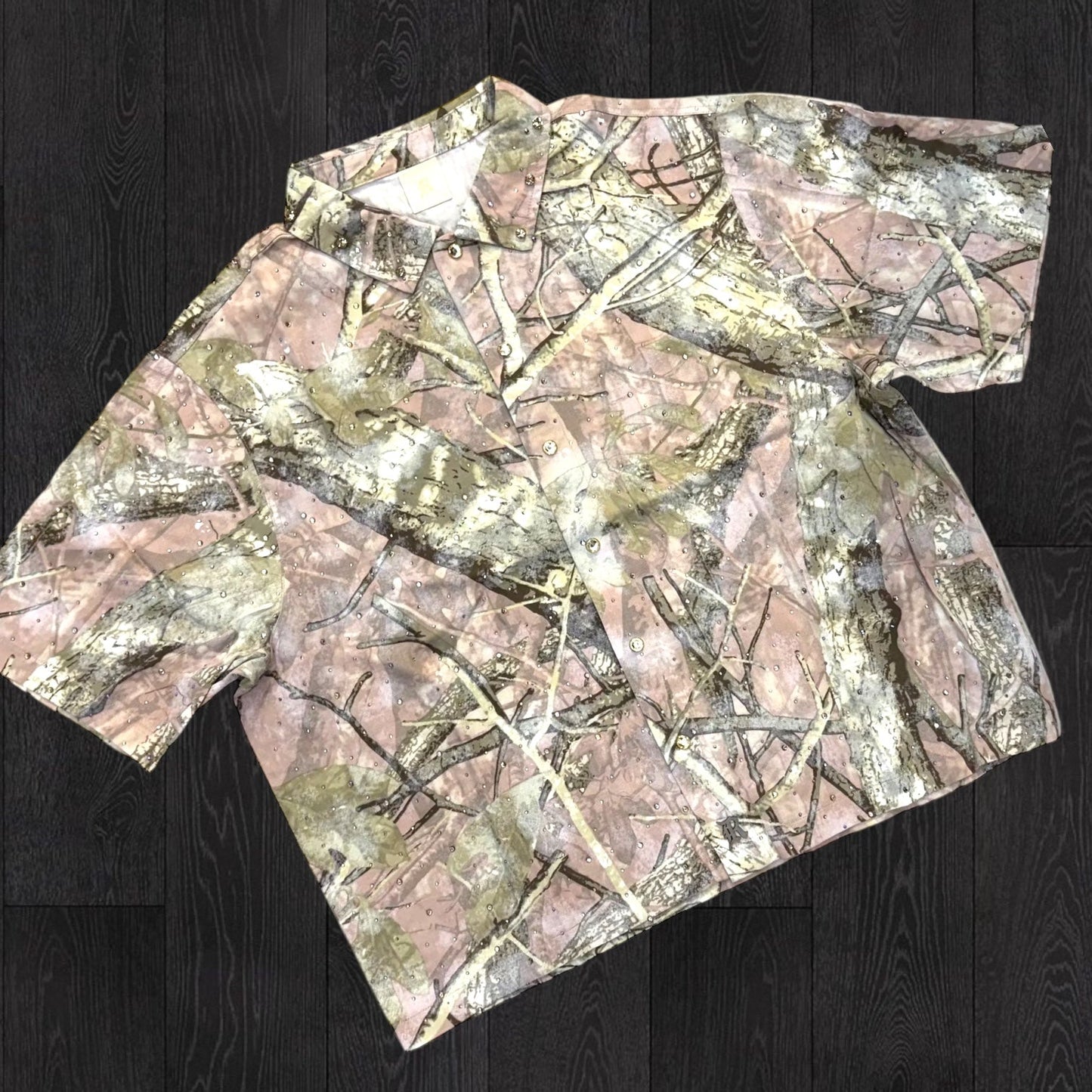 R - Rhinestone Button Down - Pink - 32763