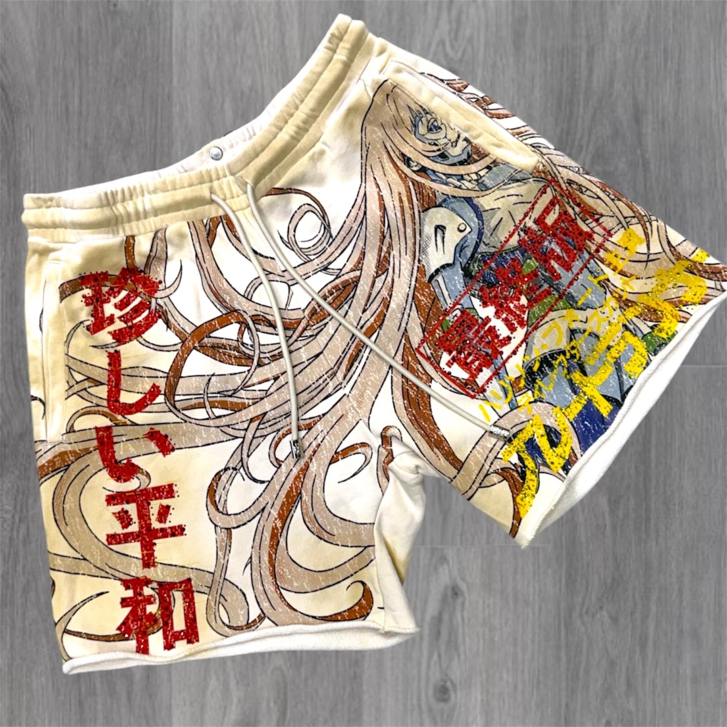 RP - Sweat Shorts Graphic Rhinestone - Ecrue - 6001