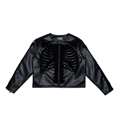 Vicious - BLACK (VEGAN LEATHER) SKELETON JACKET - VC771 (Go Up 1 Size ) zi
