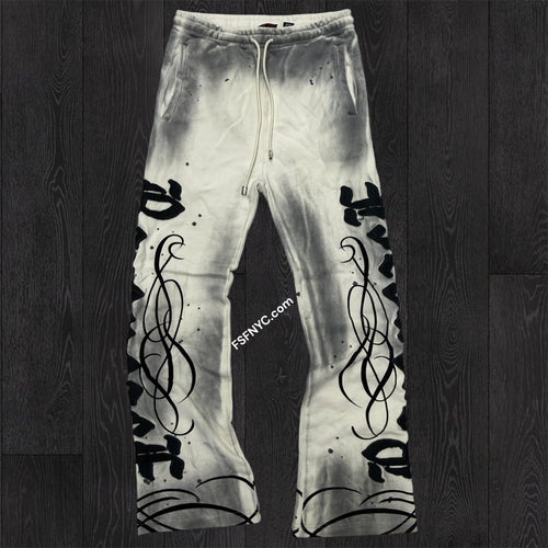 RP - Dark Age Flare Stacked sweat Pants - Ecru - 6073