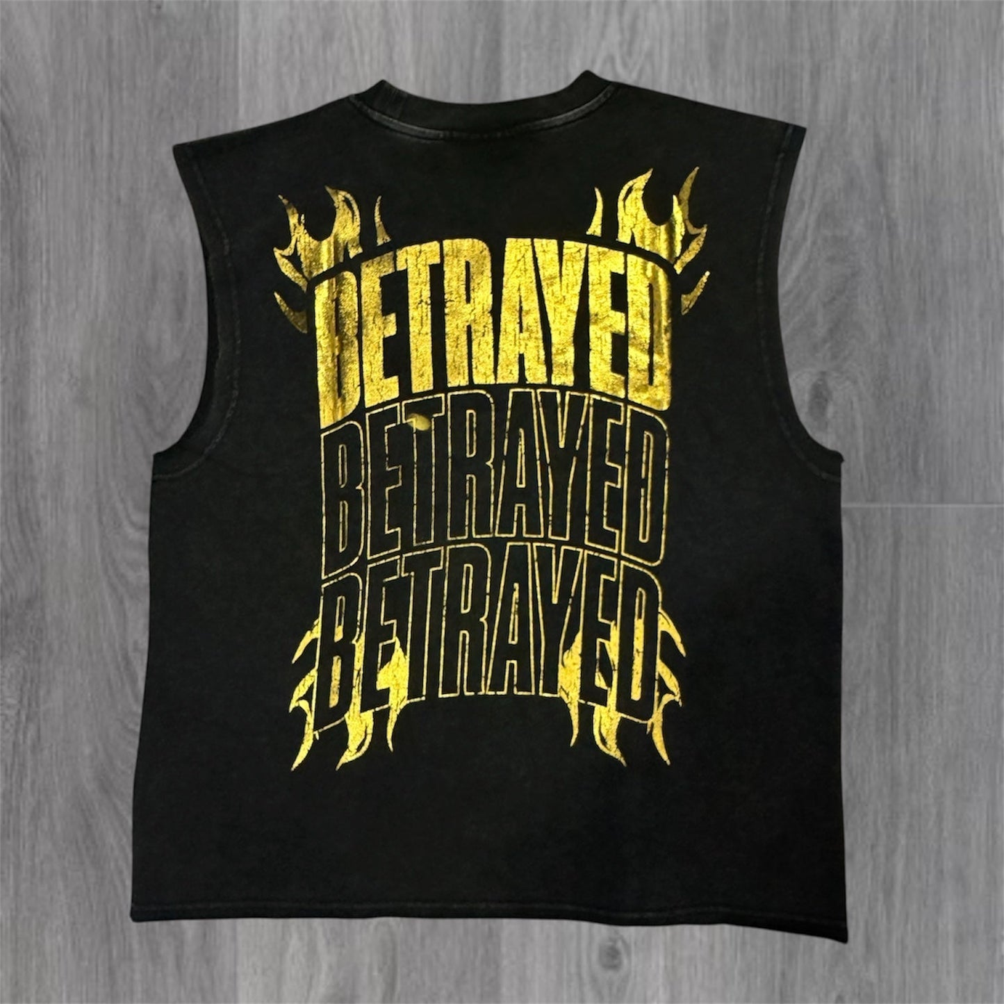 Divine Sleeveless Tee - Black - 11022
