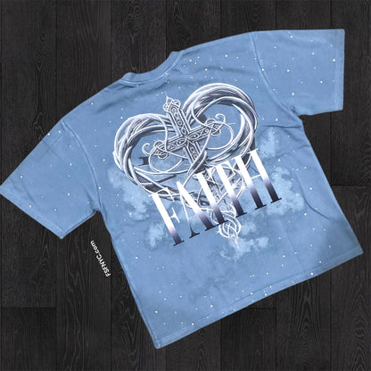 Rebel - Faith Medusa Tee - Ash Blue - 11196