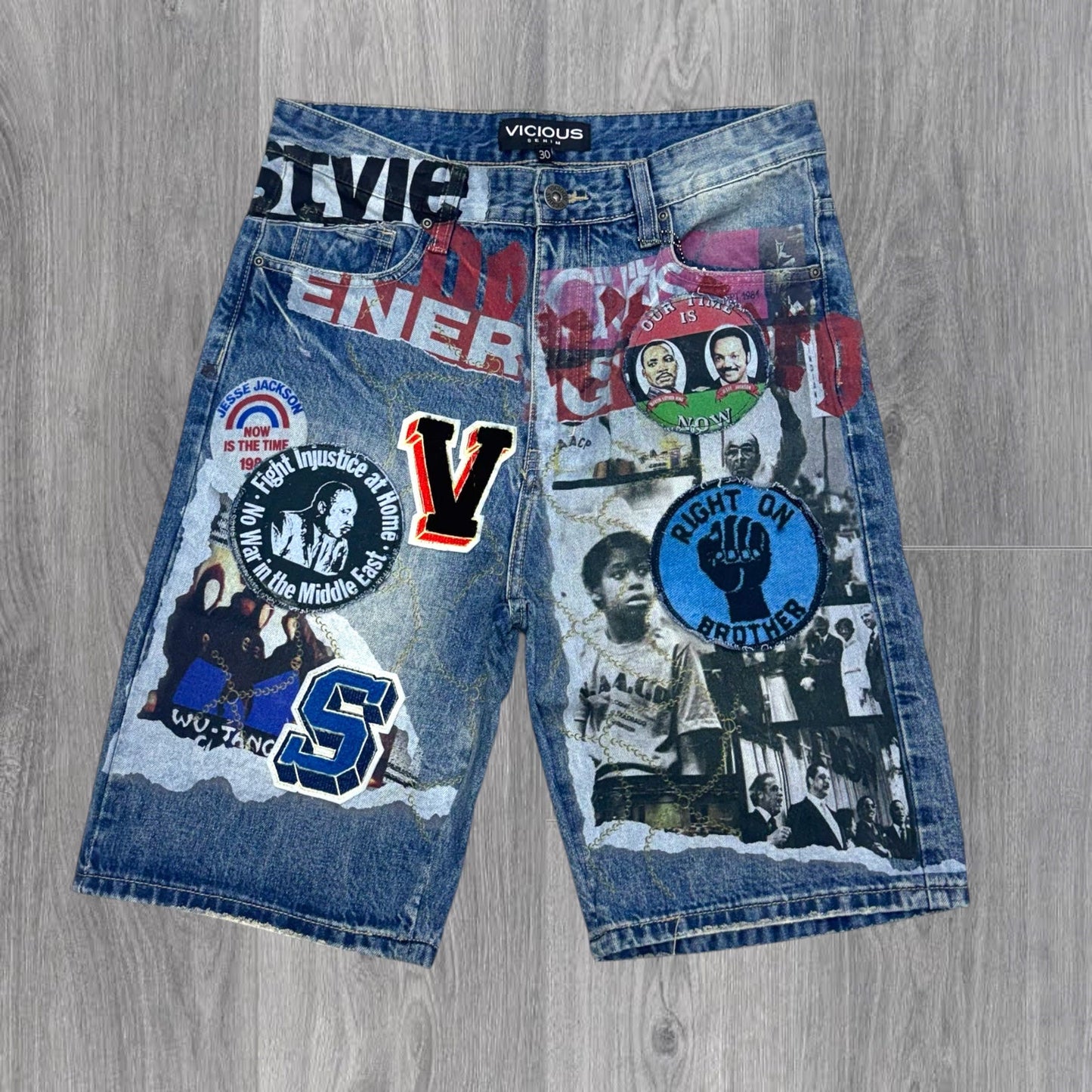 Vicious - History Denim shorts- md Blue -vc1213