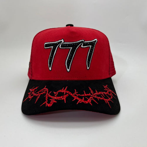 Hudson - “Chains” 777 Trucker hat - RED/Black V2