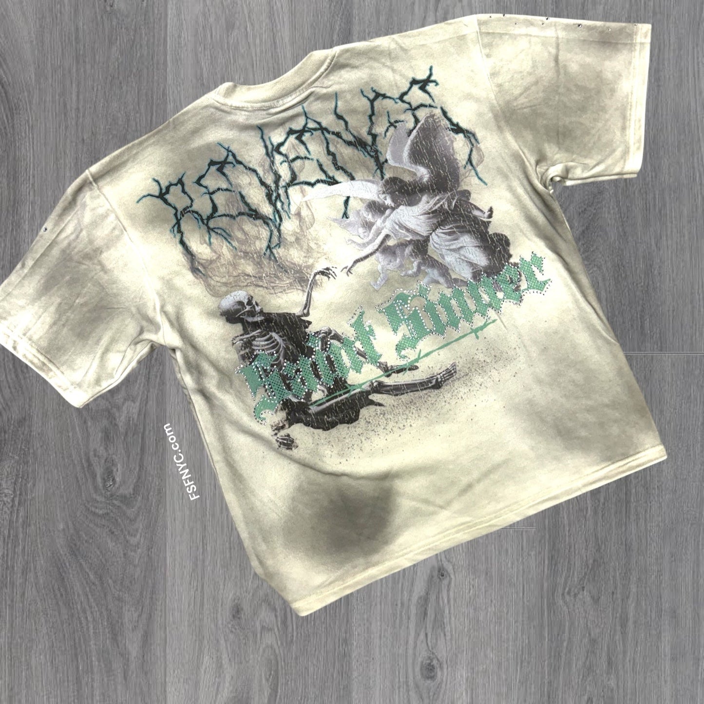 Redemption Rhinestone T-shirt - Cream - 11130