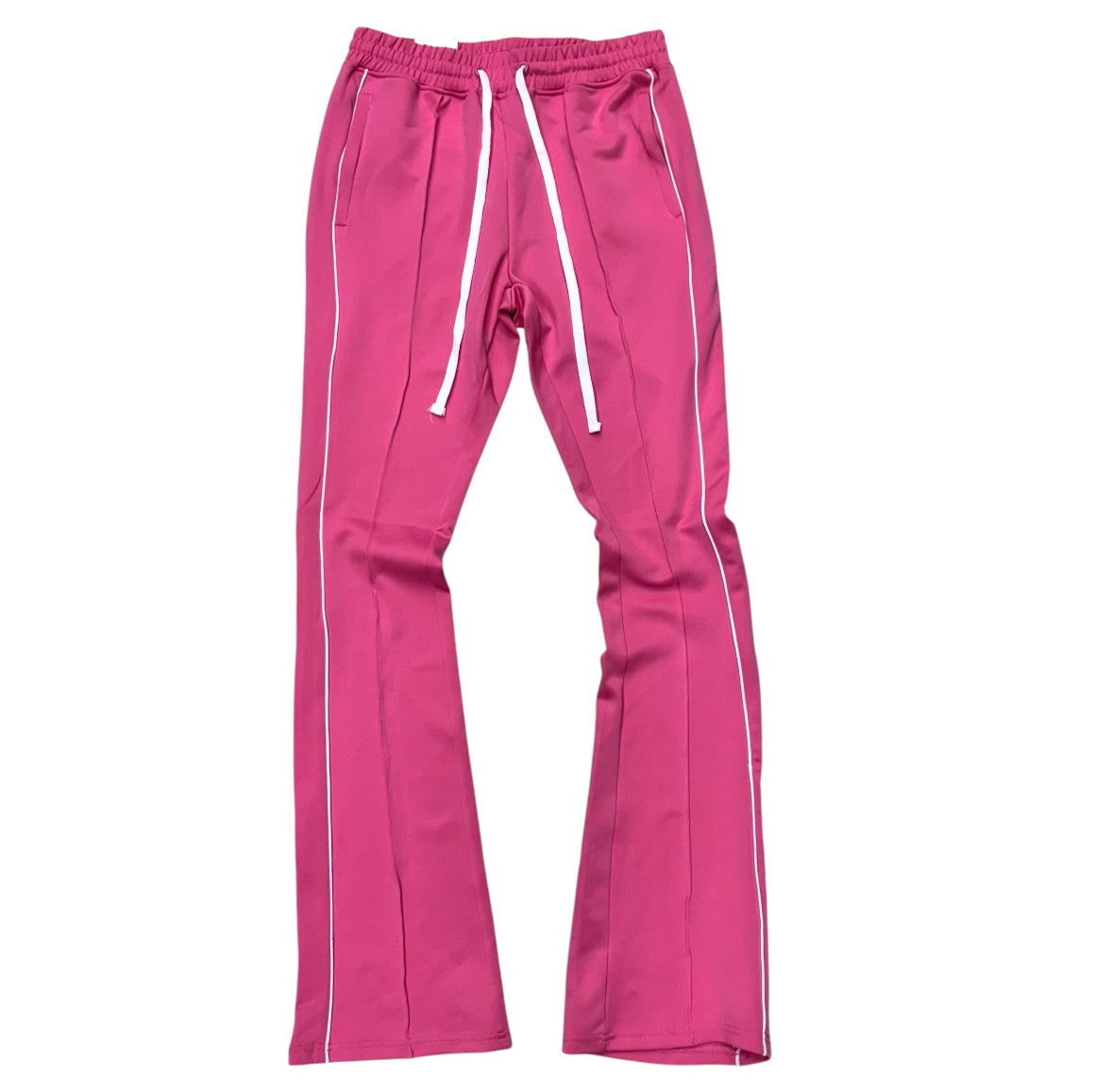 Rebel - Track Stacked Flare Pants - Pink - 470