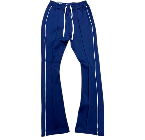 Rebel - Track Stacked Flare Pants - Navy - 470 570