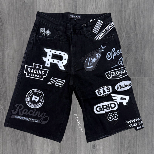 Vicious - Gas Denim shorts- Black - Vc1204