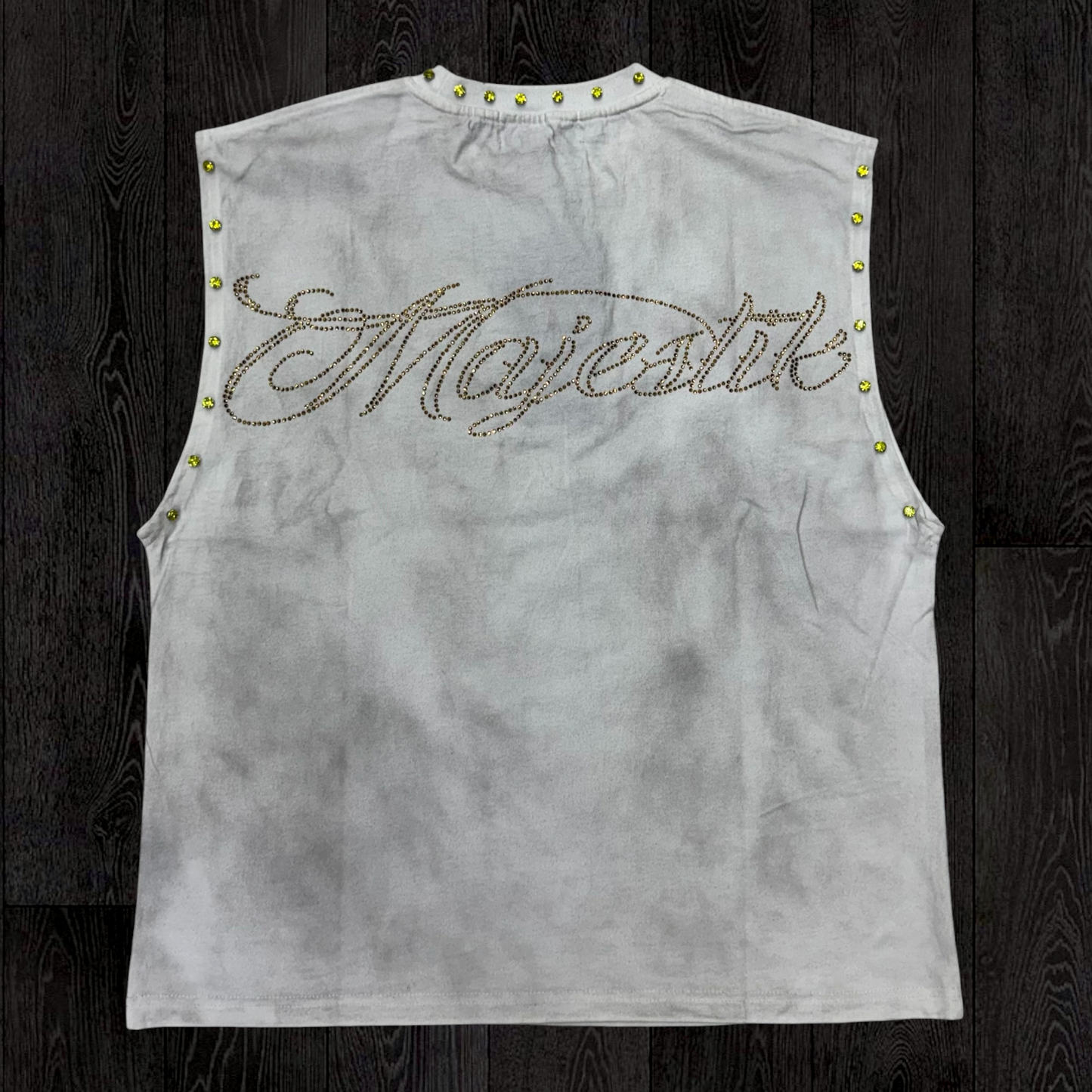 MJSTK - Graphic Sleeveless W/ Rhinestone - Off White - 26844