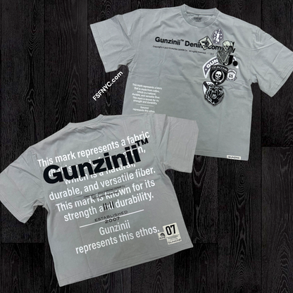 Gunzinii - Patch Work T-shirt - L.Grey - 1055
