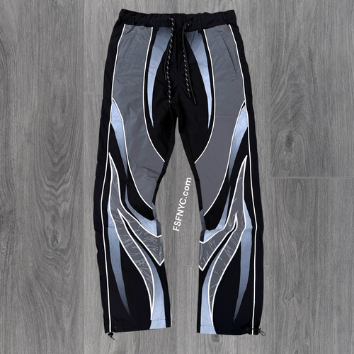 Rise - Color Block Windbreaker Pants - cast.Black - F586