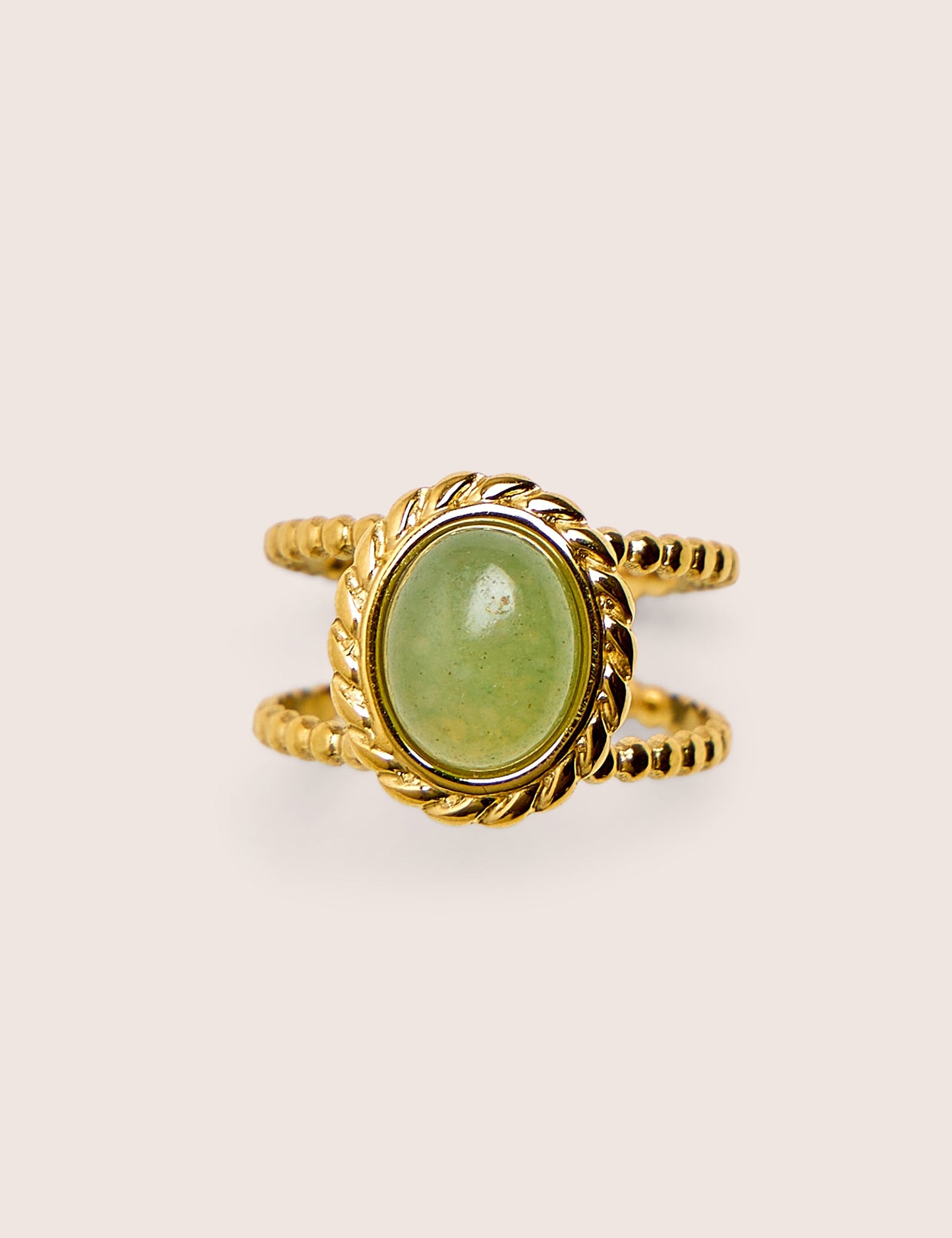 Adjustable Twist Detail Resin Ring in Gold