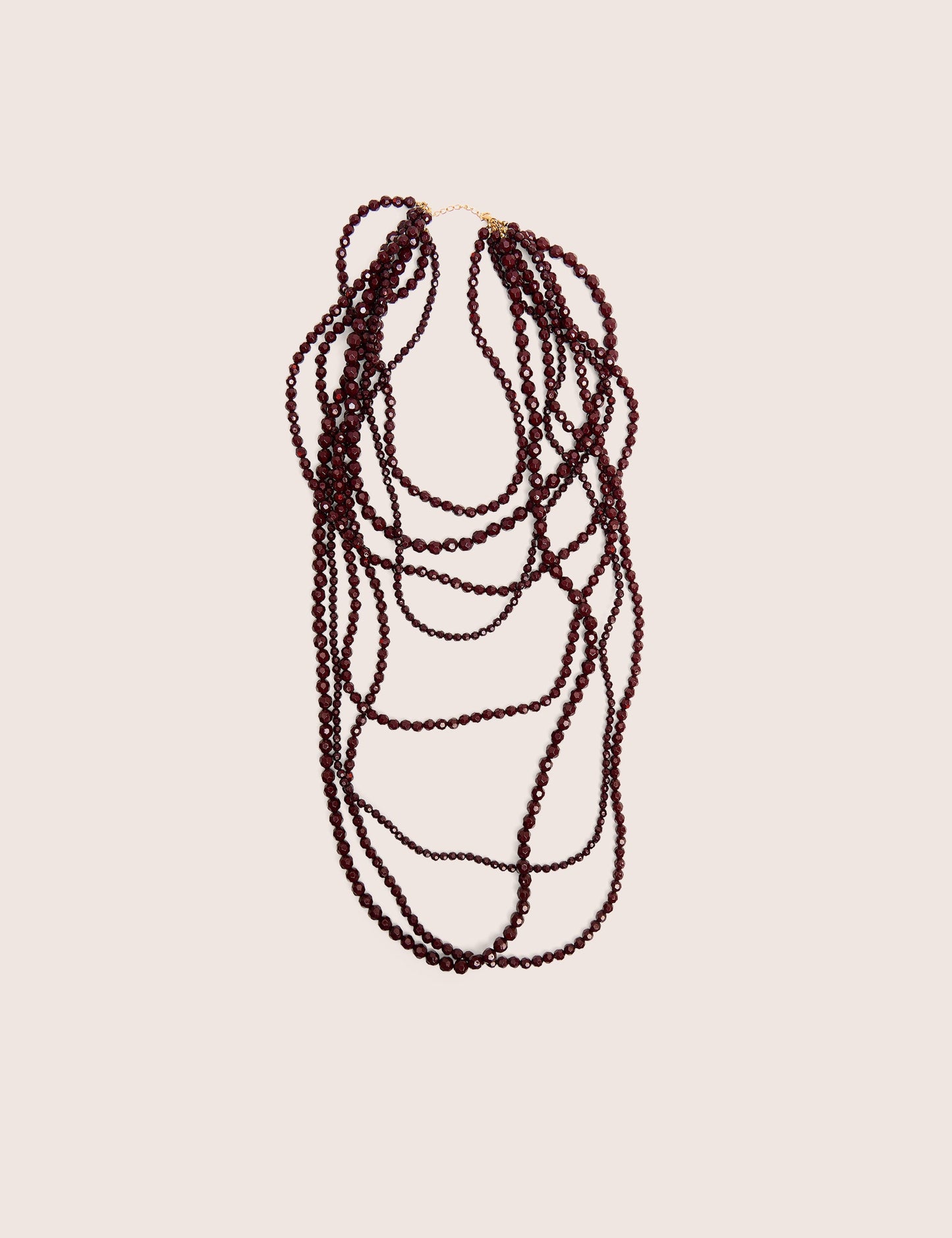 Multi Layered Beaded Necklace in Brown