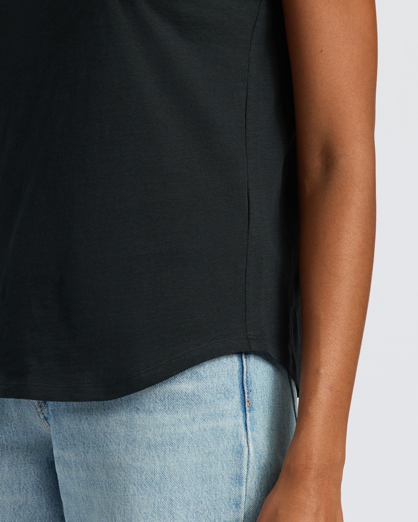 Womens Black Slub Scoop Neck Tee 2-Pack