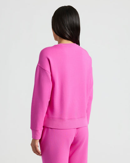 Womens Electric Fuchsia Slouch Pullover Crew