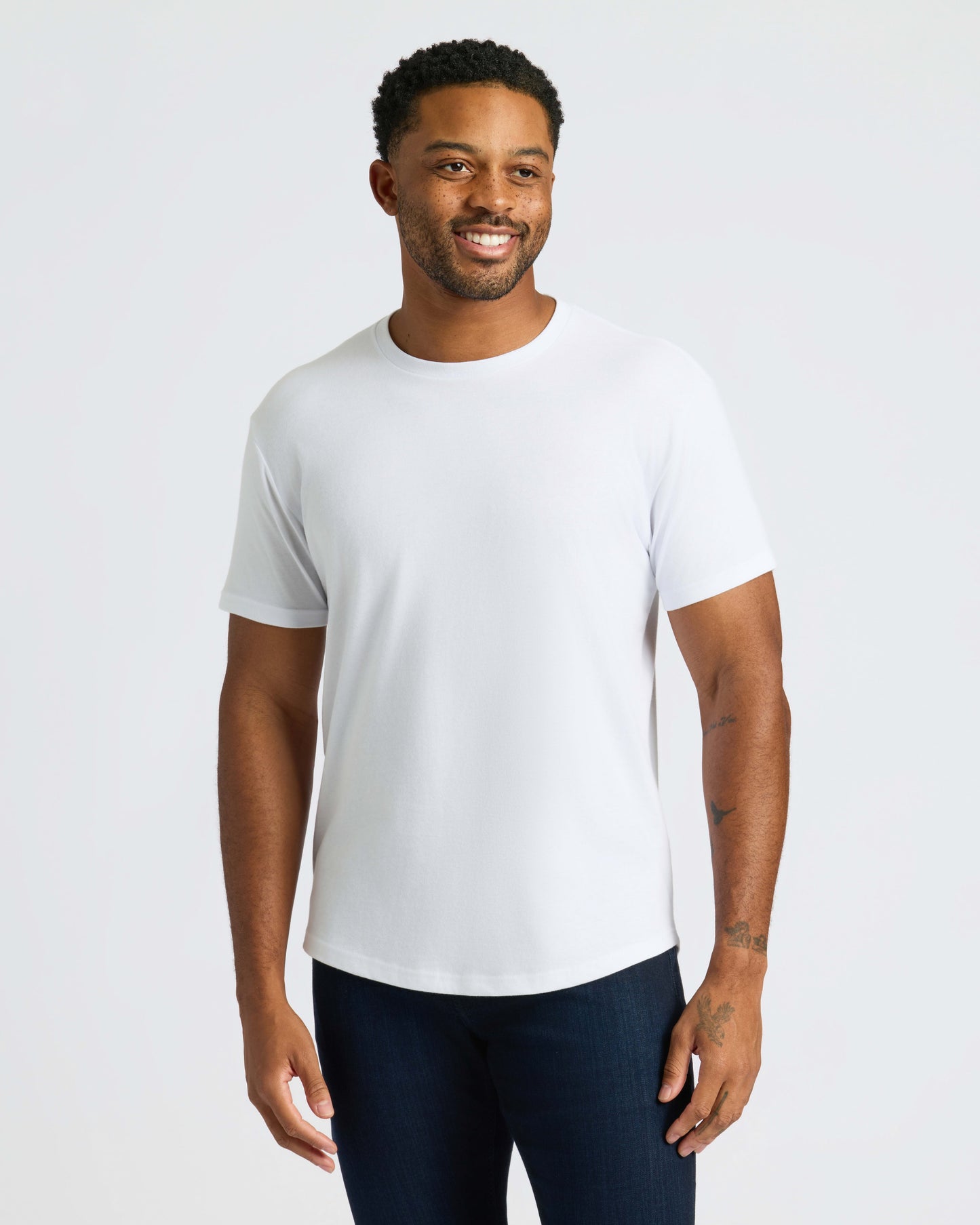 White Curved Hem Classic Crew Neck 6-Pack