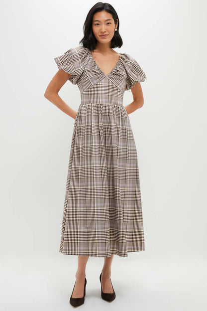 Brown Taupe Lavender Charleigh Maxi Dress