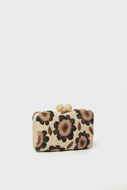 Brown Floral Bryn Clutch