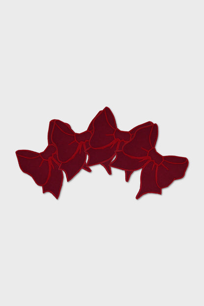 Burgundy Bow Cocktail Napkins